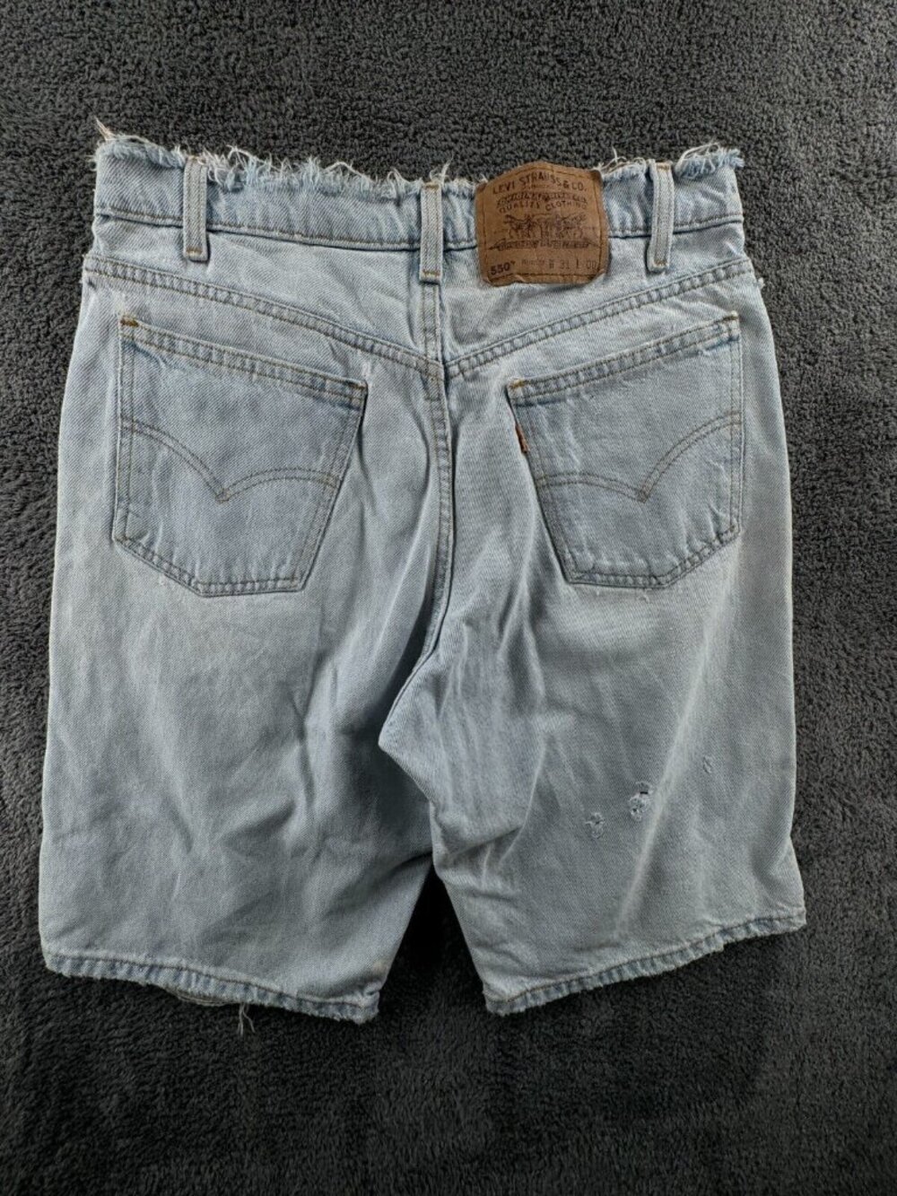 VTG Levi's 550 Orange Tab Blue Jorts Jean Shorts Light Wash 1996 Size 30